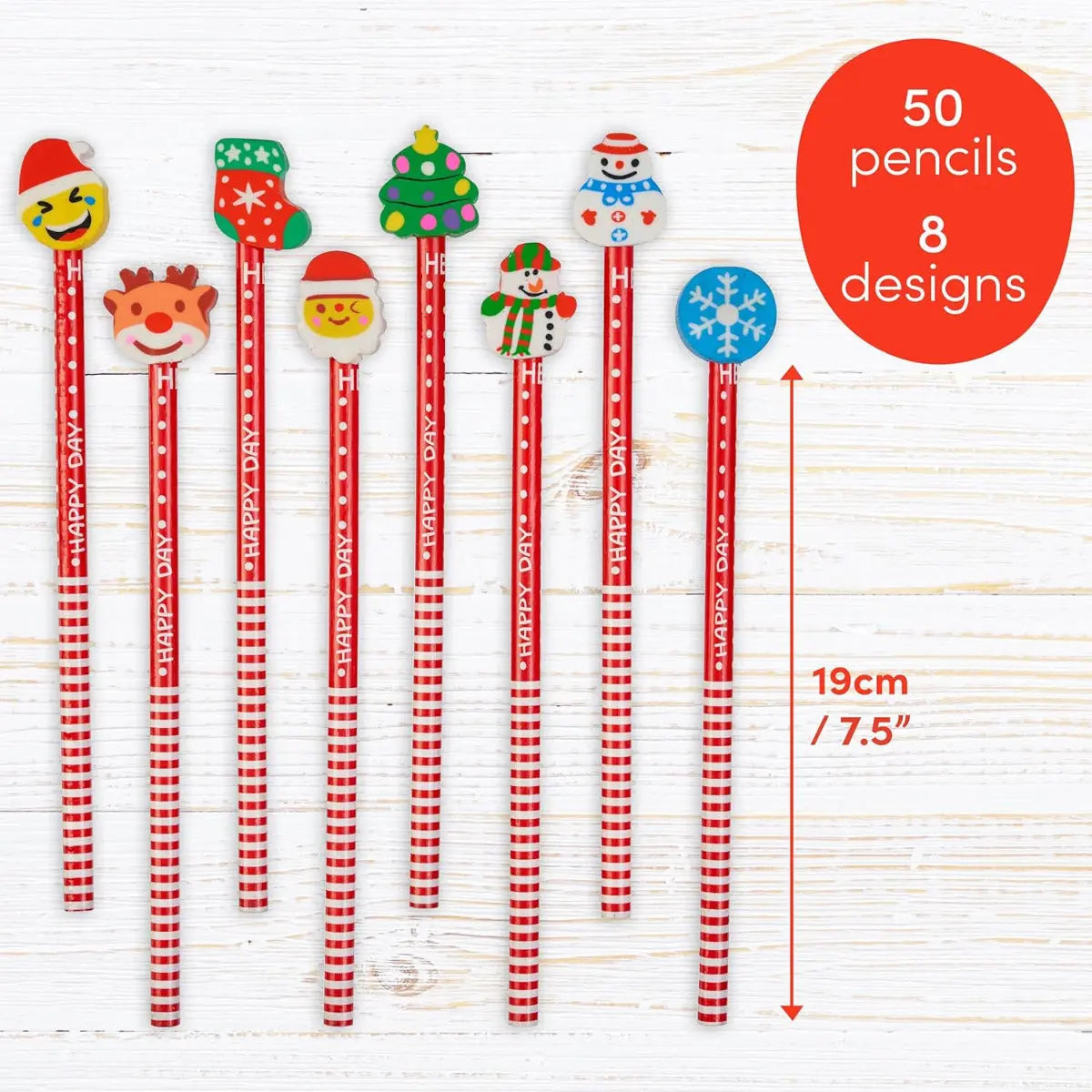 Bleistift mit Radiergummi Weihnachten 50 Stück von Twiddlers