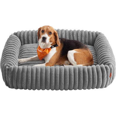Orthopädisches Hundebett waschbar flauschig 91x68x18 cm grau