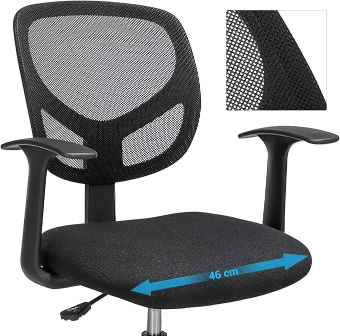 Bürostuhl Verstellbar Drehstuhl Belastbar Schwarz von Songmics