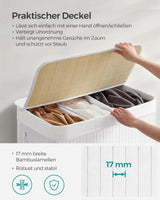 Wäschekorb Wäschebox Bambus 3 Fächer faltbar mit Griffen von Songmics