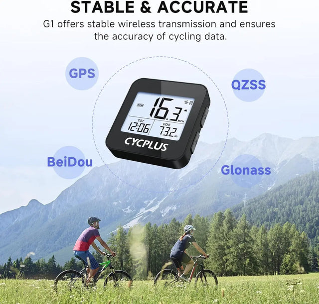Fahrradcomputer G1 GPS Kabellos Kompakt 1.2 Zoll LCD von Cycplus