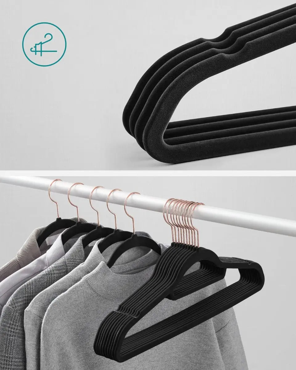 Kleiderbügel Samt 30er Set Schwarz von Songmics