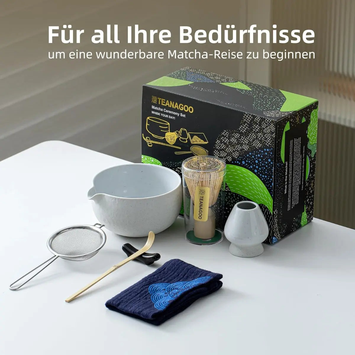 Matcha Set Weiss mit Ausgiessschale 7-tlg. von TEANAGOO