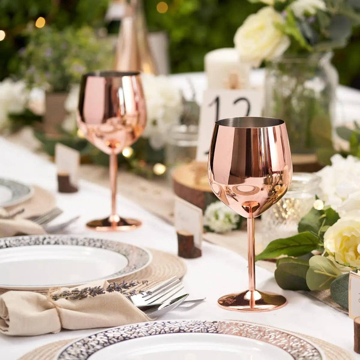 Edelstahl Weingläser Roségold 2er-Set von Oak & Steel