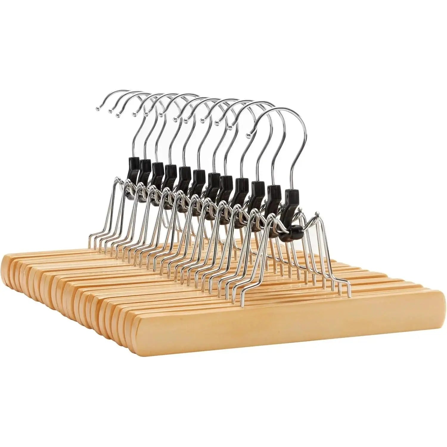Hosenspanner 12er Set Holz Hosenbügel von Songmics