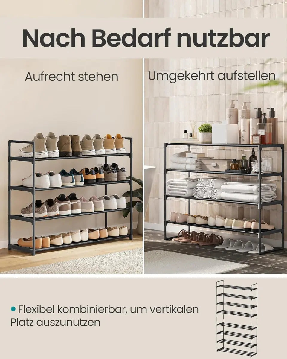 Schuhregal Schuhständer mit 4 Ebenen für 20 Paar von Songmics