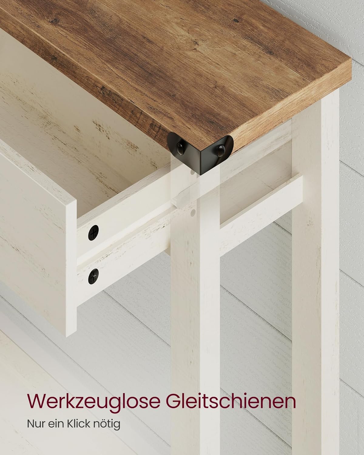 Konsolentisch schmal 3 Schubladen Ablage Landhausstil von Songmics