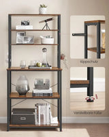 Küchenregal mit 6 Ablagen vintagebraun 60cm breit von Songmics