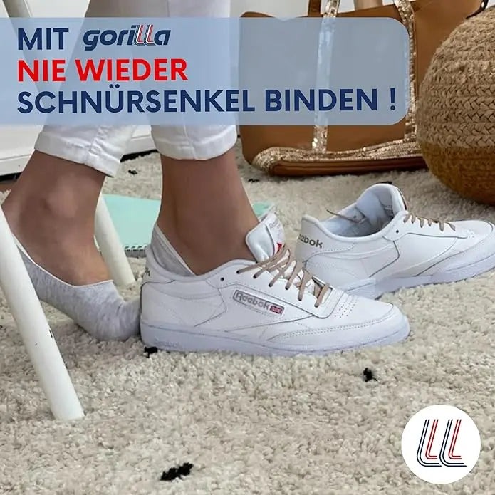 Elastische Schnürsenkel Flexibel Ohne Binden Schmal Silikon Powder Pink von Gorilla Lacets
