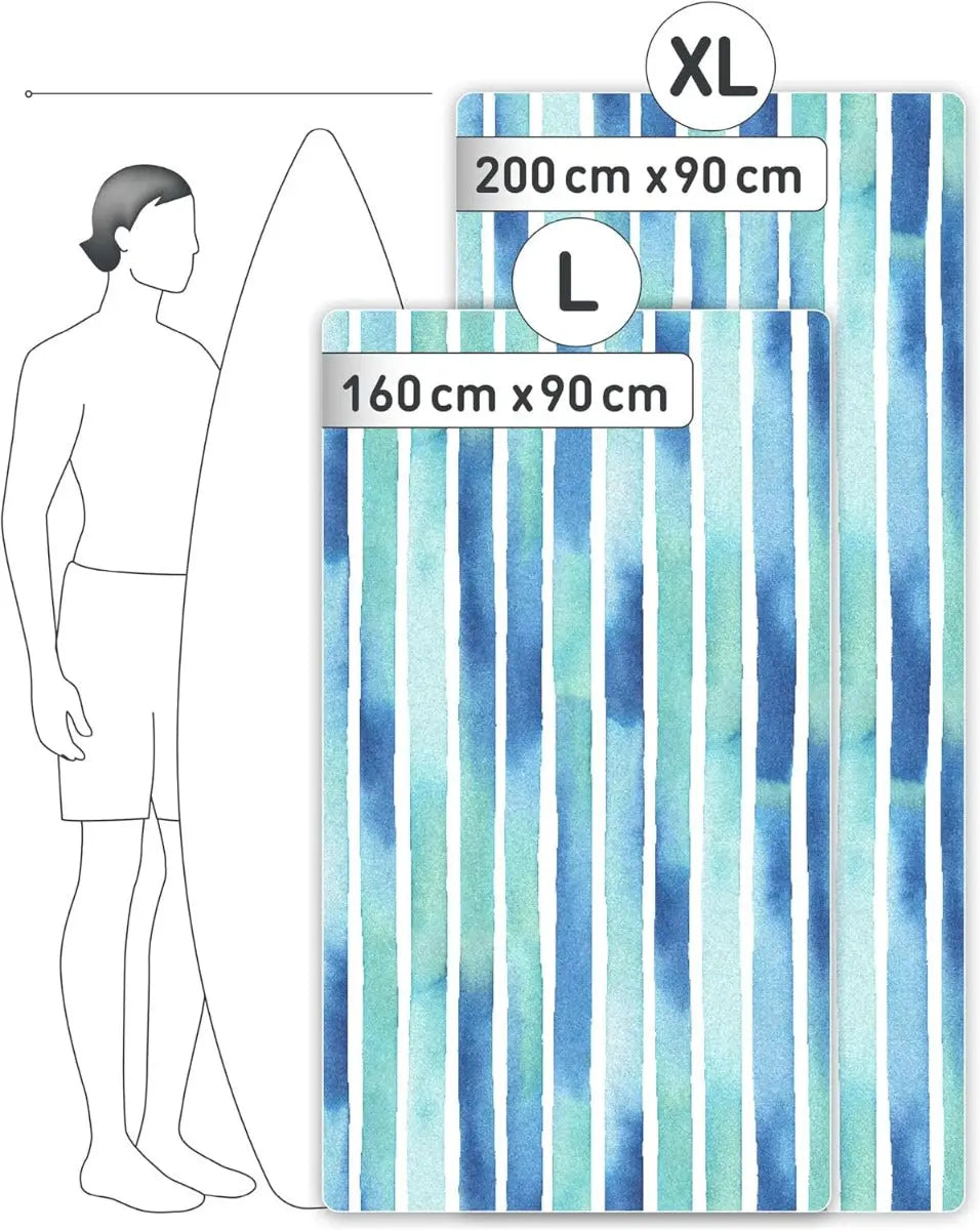 Strandtuch XXL Mikrofaser schnelltrocknendes Badetuch 200x90cm Aquarellstripes von guteszeug.ch