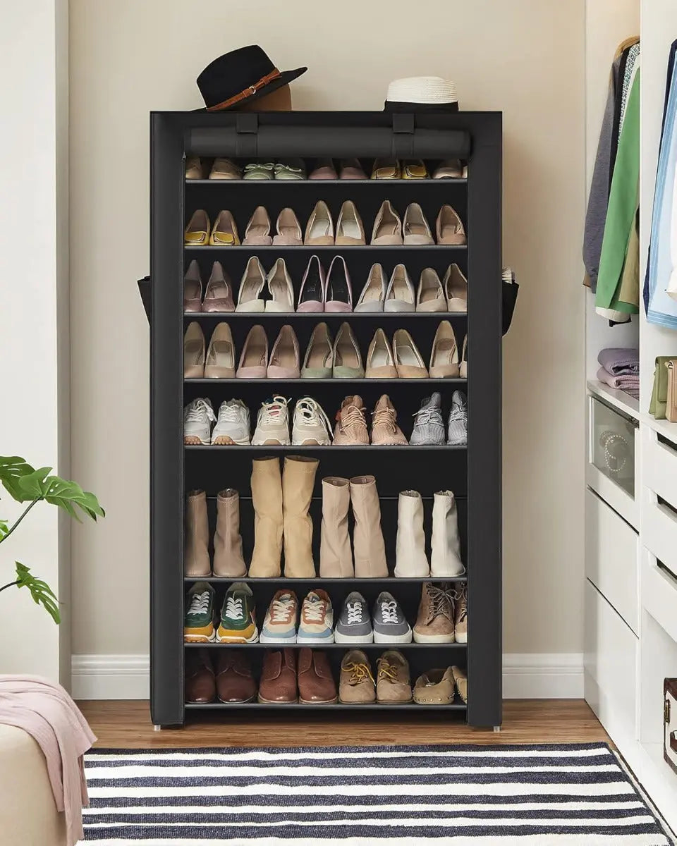 Schuhregal mit 9 Ebenen Schwarz, 85 x 28 x 162 cm von Songmics