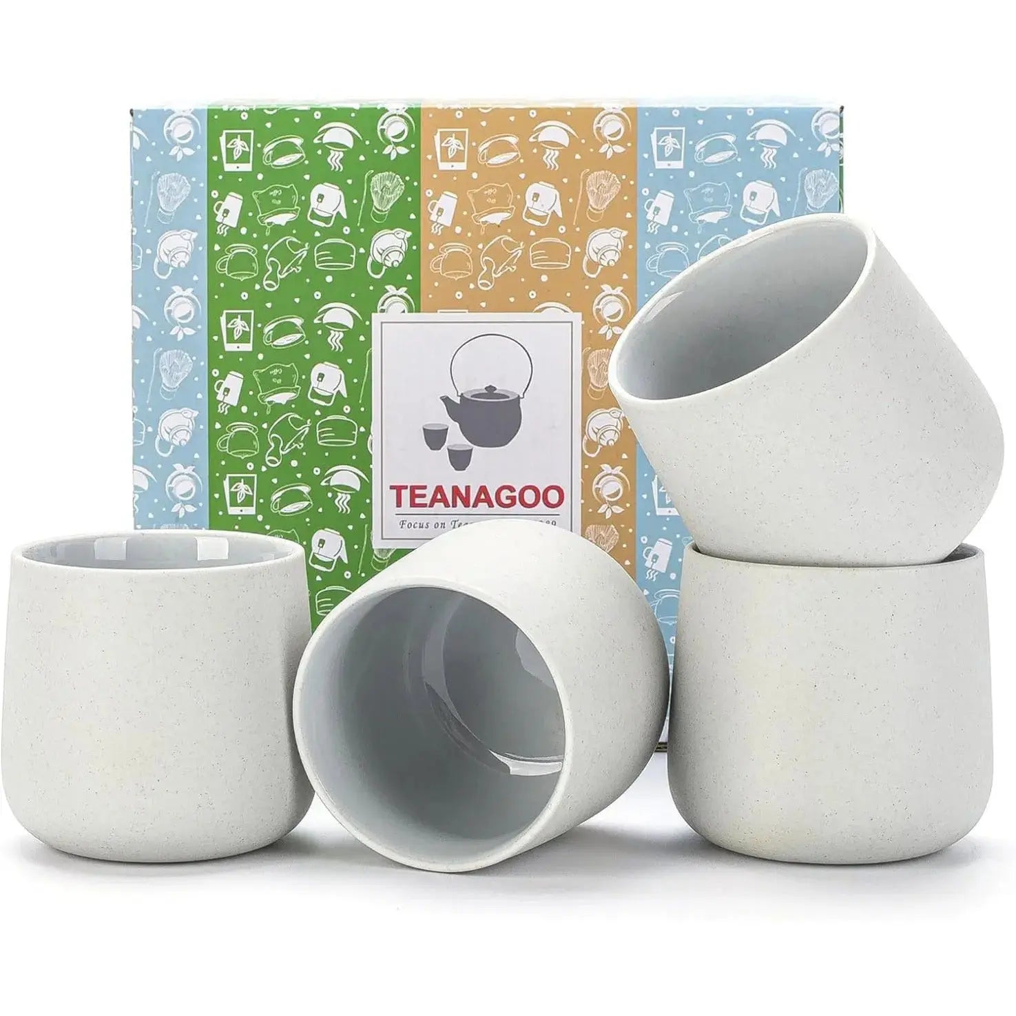 Japanische Teetassen hellgrau 4er Set von TEANAGOO