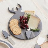 Servierbrett Hirsch grau von Uberstar