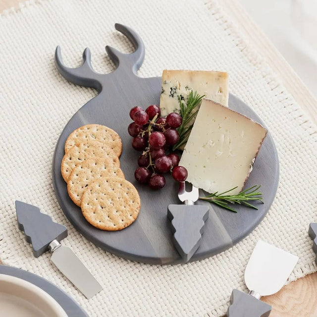 Servierbrett Hirsch grau von Uberstar
