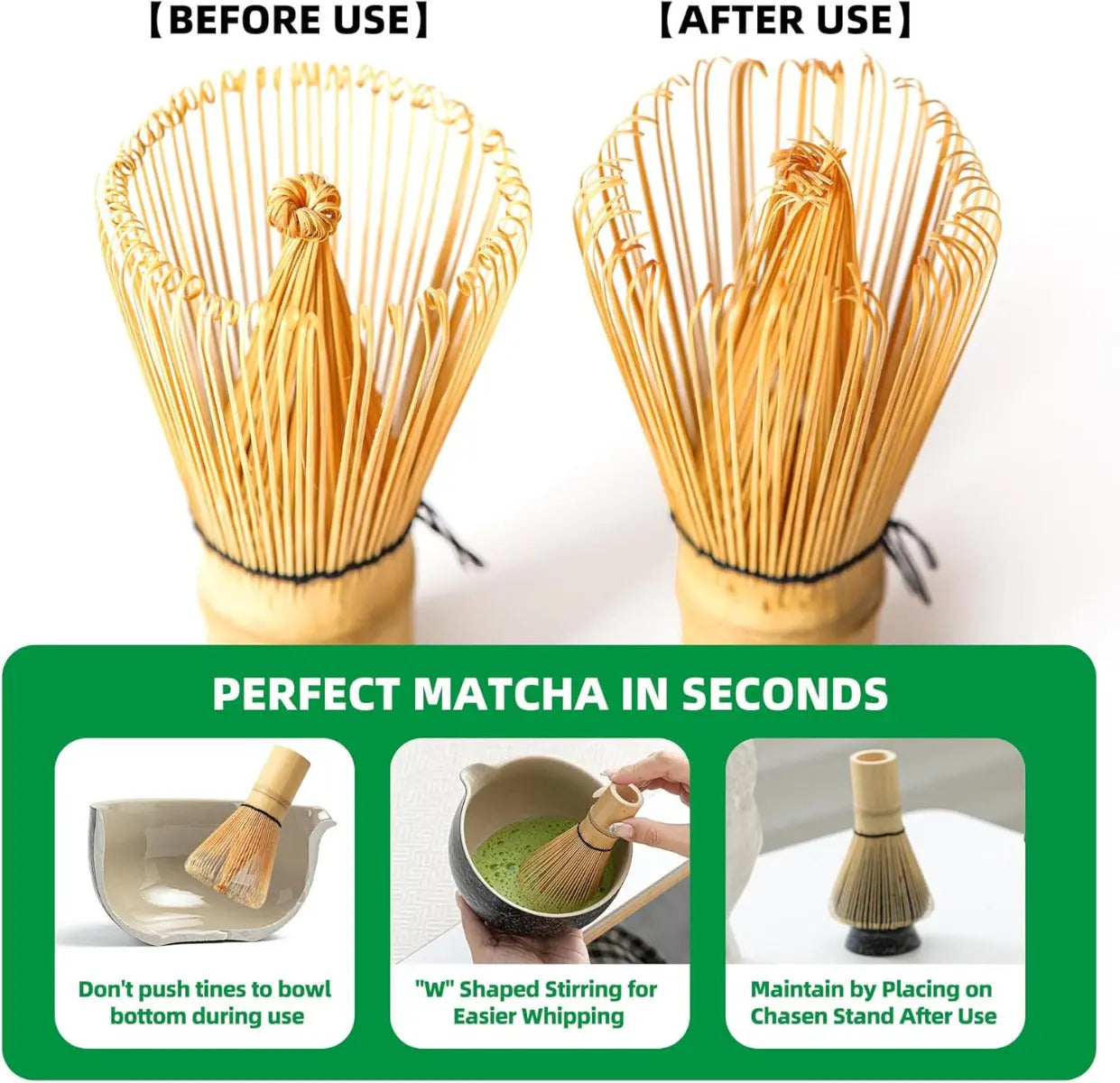 Matcha Set 6-tlg. Chasen, Chashaku, Sieb, Löffel & Halter von TEANAGOO