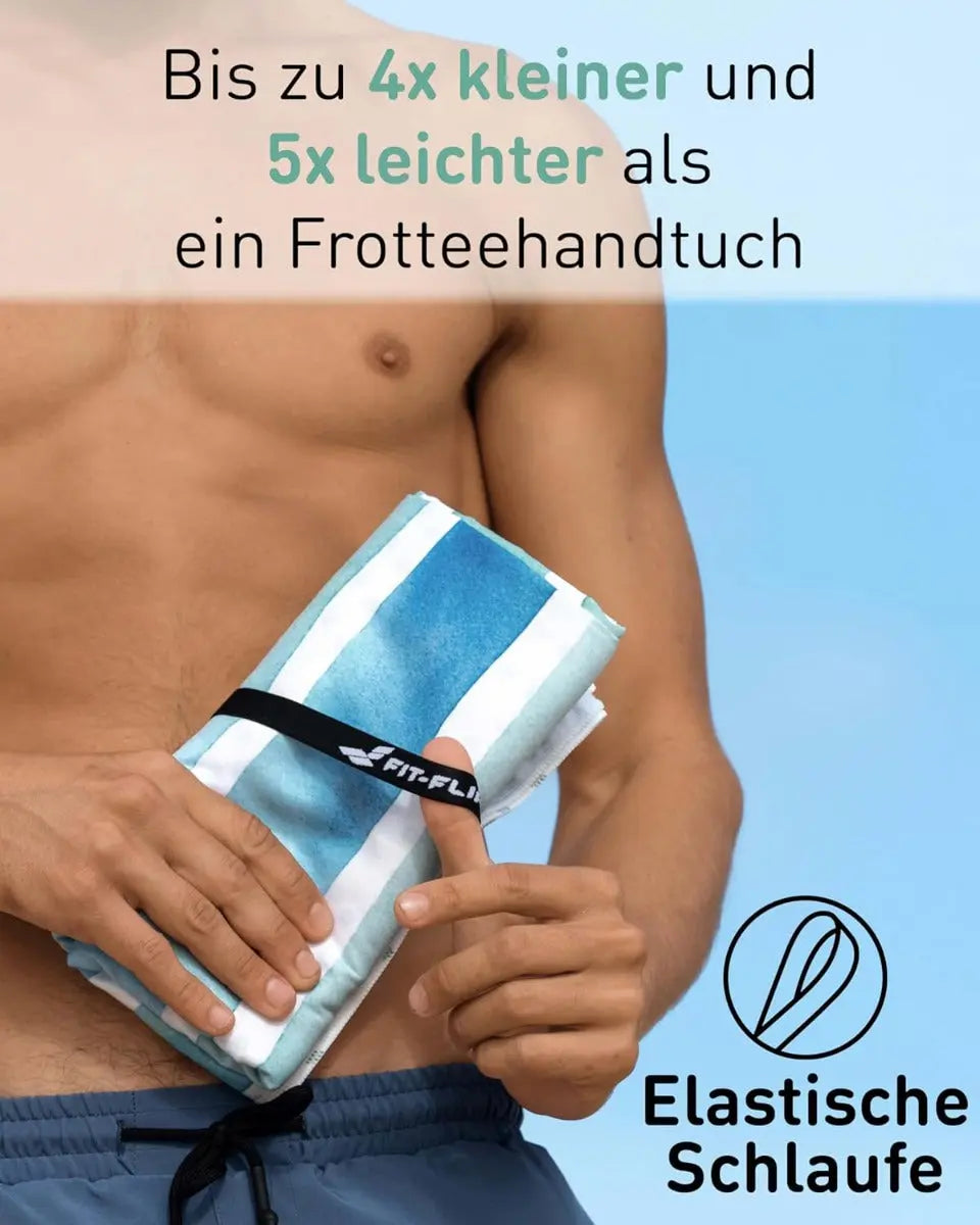 Strandtuch XXL Mikrofaser schnelltrocknendes Badetuch 160x90cm Aquarellstripes von guteszeug.ch