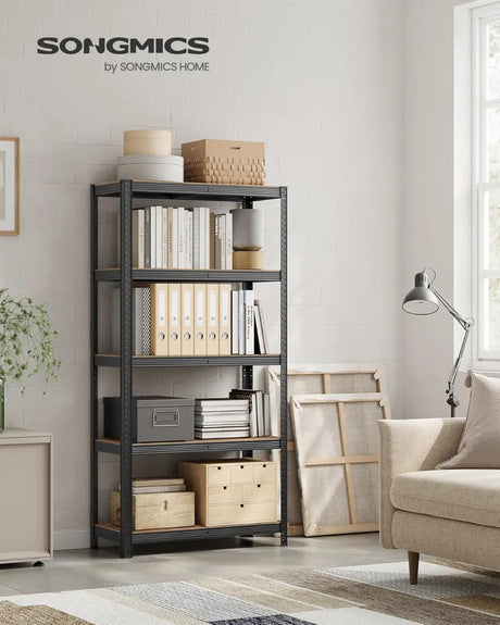 Standregal Industrie-Design mit 5 Ablagen, bis 875 kg belastbar, Vintagebraun-Schwarz von Songmics