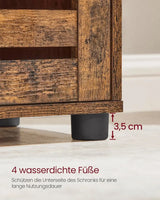 Badezimmerschrank Hoch Regal Verstellbar Vintagebraun von Songmics