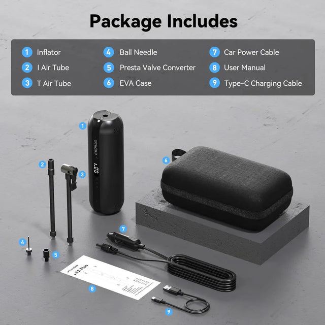 Luftpumpe AL1 150PSI Elektrischer Kompressor Tragbar All-In-One Akku von Cycplus