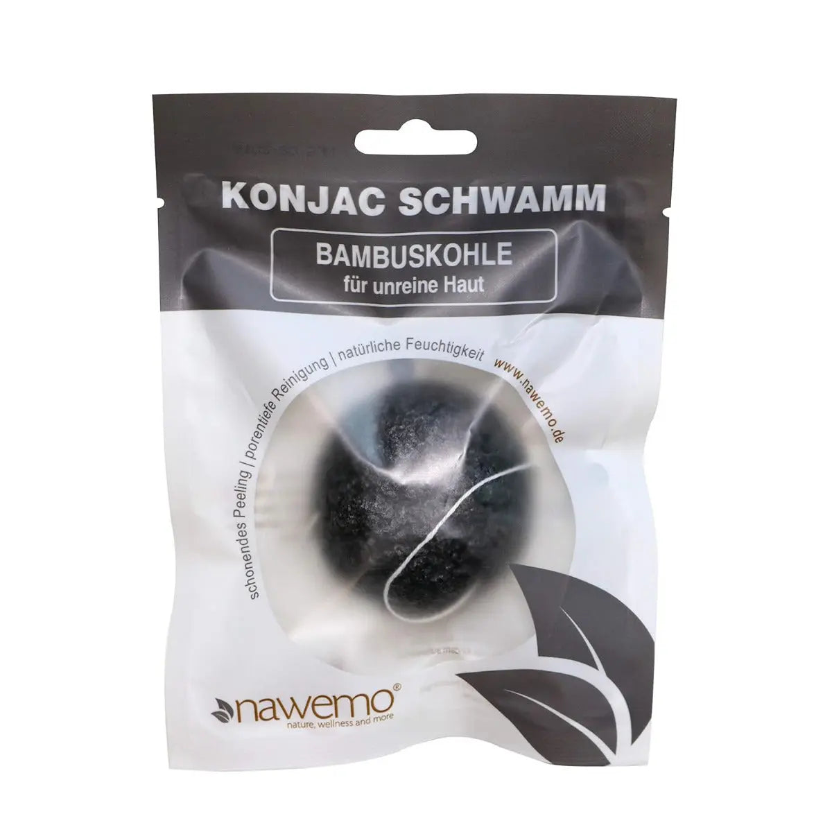 Konjac Schwamm Bambuskohle, für unreine Haut von Nawemo