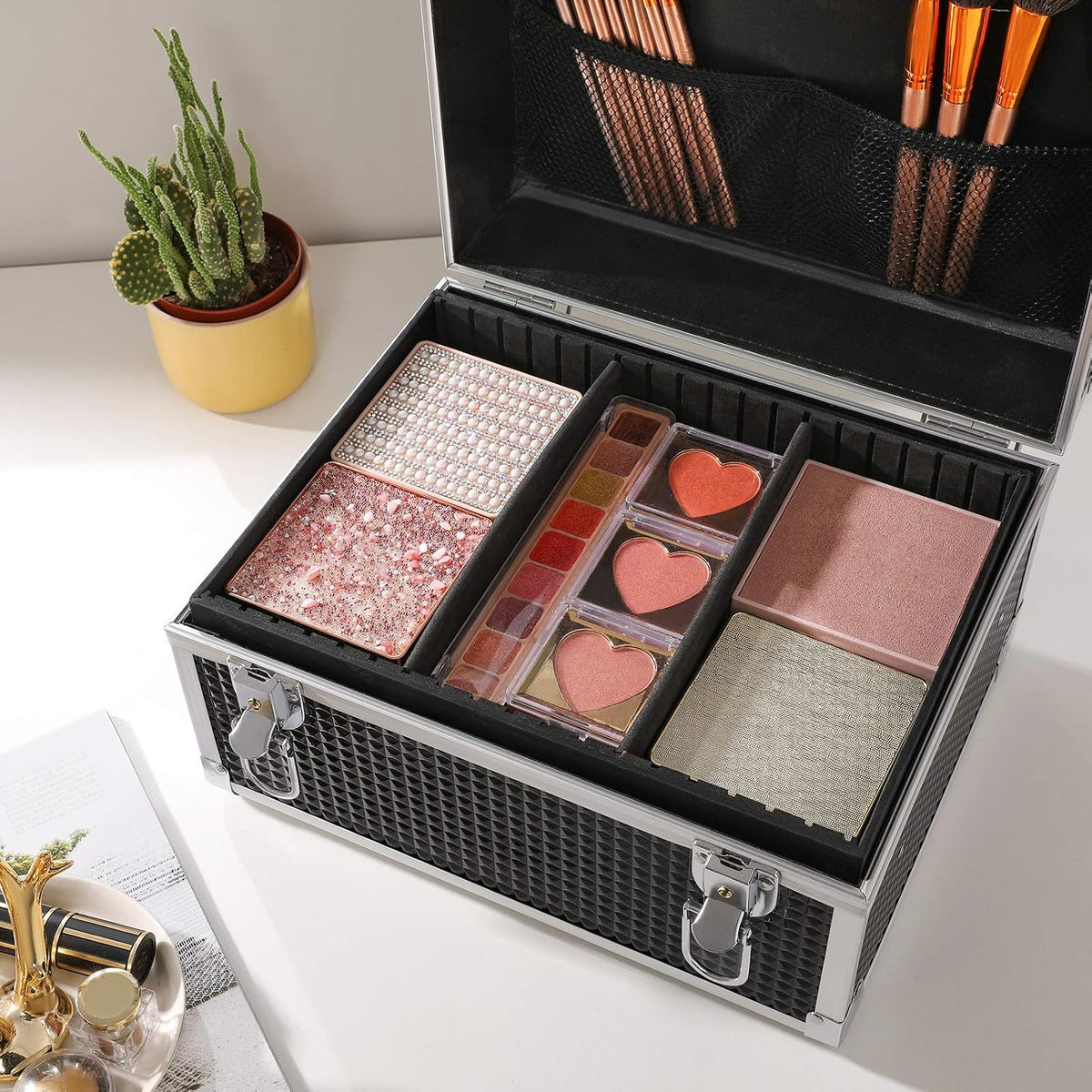 Make-up-Koffer Kosmetikkoffer 30x24x19 cm Schwarz von guteszeug.ch