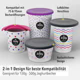 Mehrweg Frischedeckel für Joghurtbecher Schwarz von Qikfresh