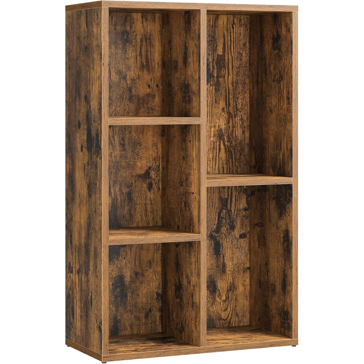 Bücherregal 5 Fächer 50x24x80 cm Rustikal Braun von Songmics