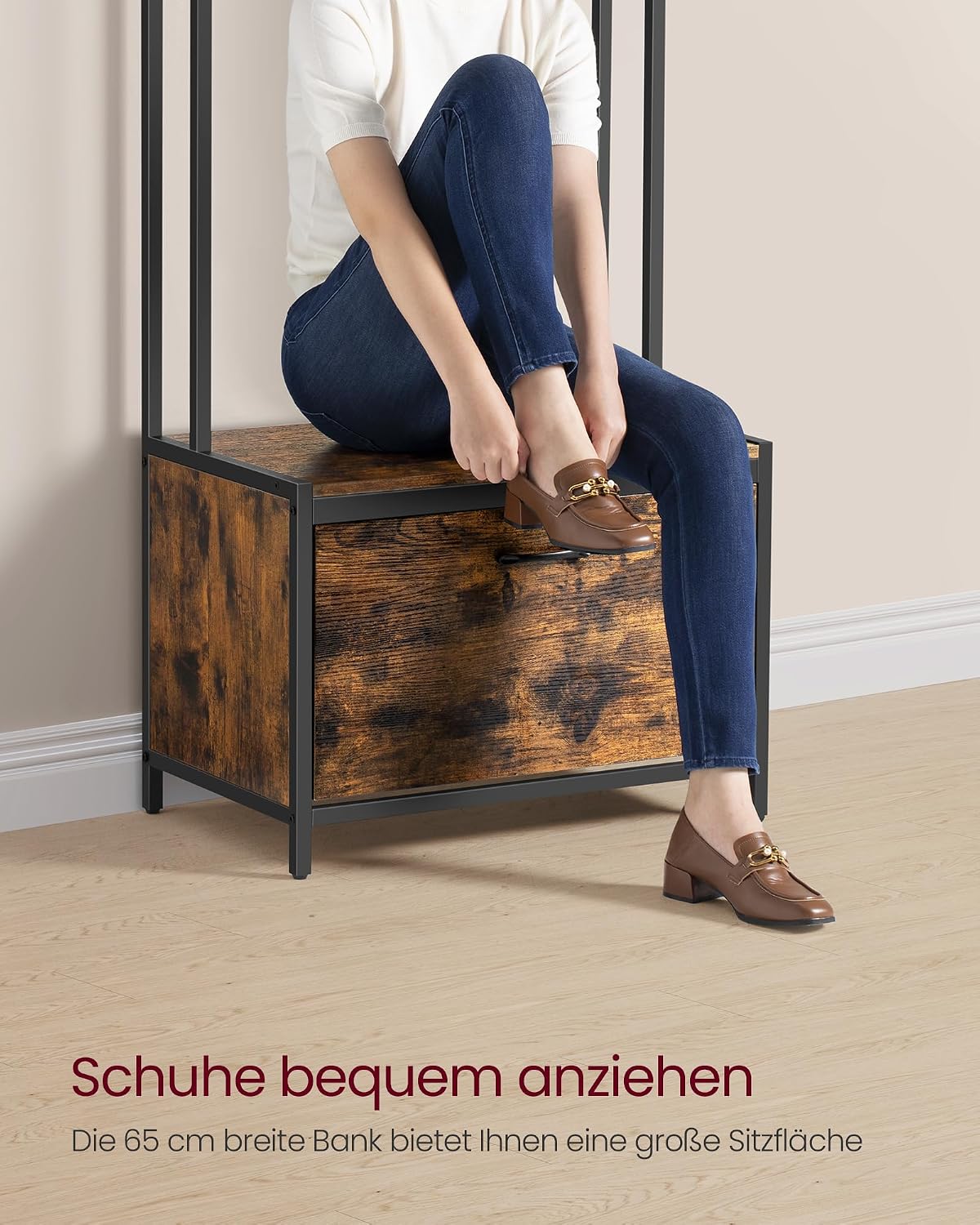 Garderobe 4-in-1 65x40x170 cm mit Schuhschrank Sitzbank von Songmics