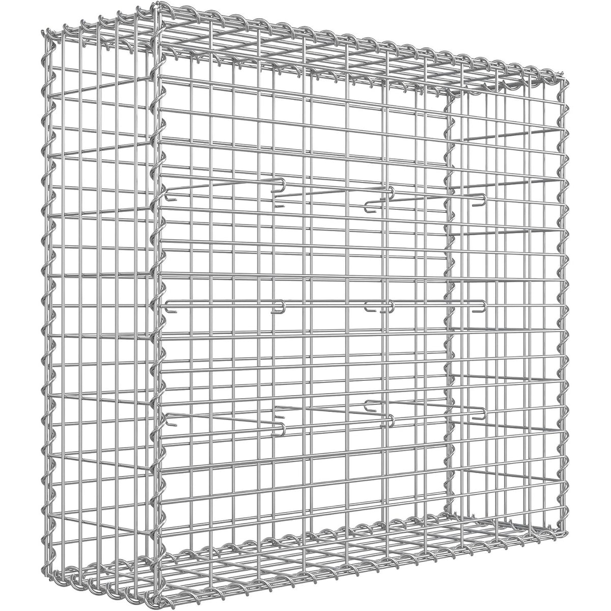 Gabionenkorb Gabione 100x90x30 cm Stahl verzinkt von Songmics