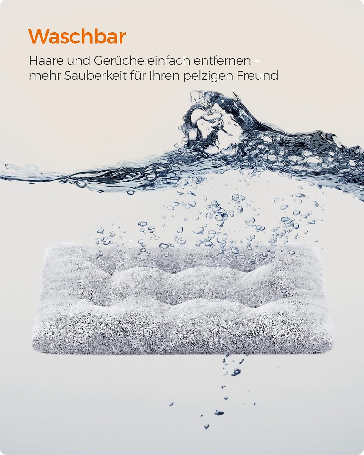 Hundebett 110x73x10 cm Hundematte Kissen Hellgrau von Songmics