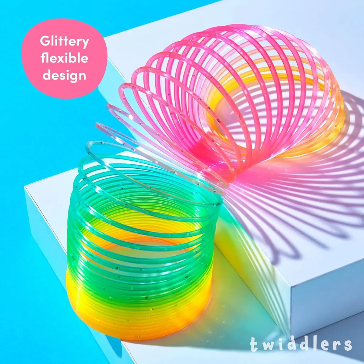 Springfeder Rainbow Spirals Slinky Toy 3 Stück von Twiddlers