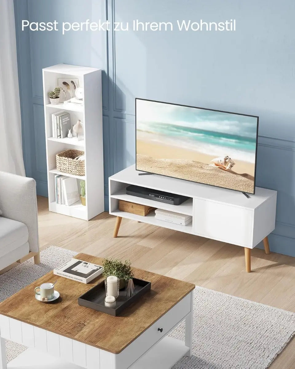 TV-Lowboard 120cm Mid-Century Weiss von Songmics