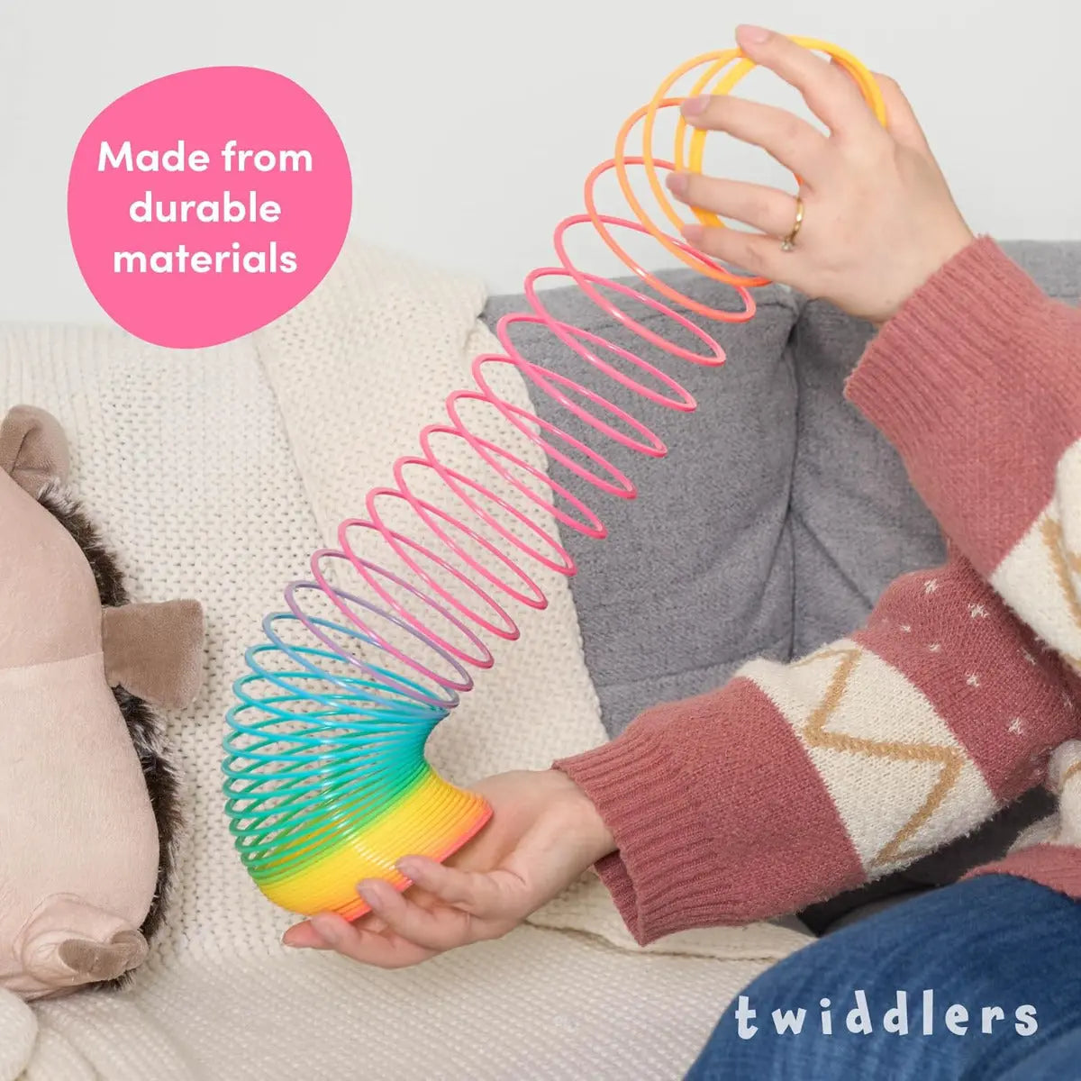 Springfeder Rainbow Spirals Slinky Toy 2 Stück von Twiddlers