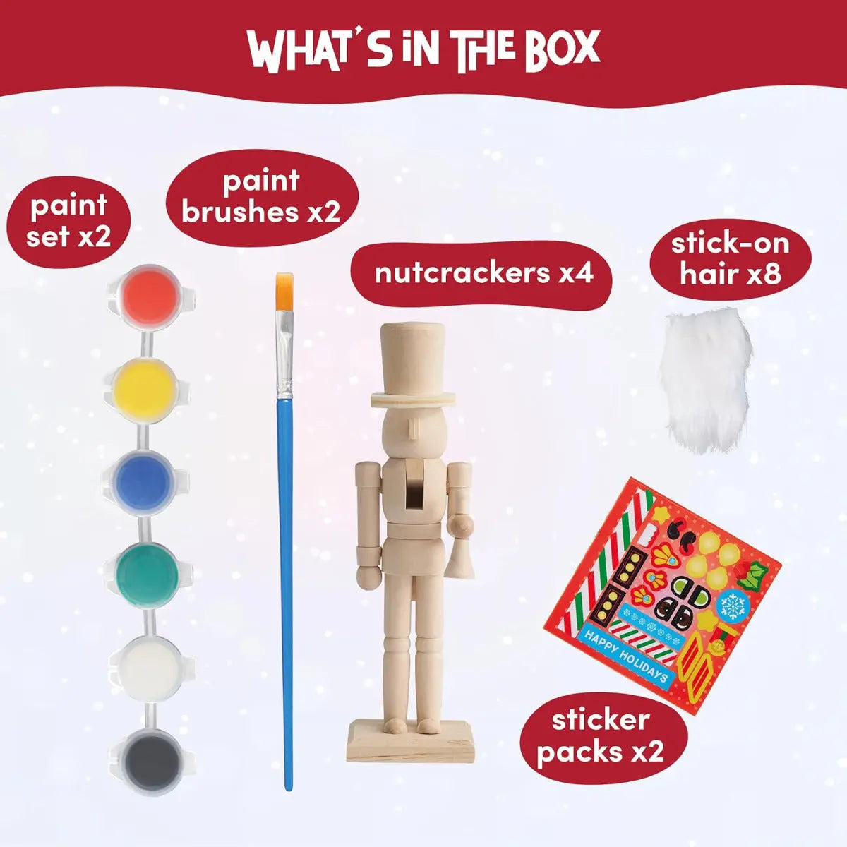 Weihnachts-Nussknacker Soldat Paint Your Own 4 Stück von Twiddlers