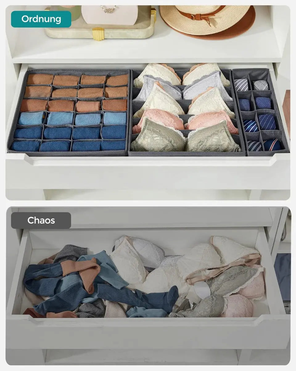 Unterwäsche- & Schubladenorganizer faltbar 8er Set von Songmics