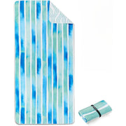 Strandtuch XXL Mikrofaser schnelltrocknendes Badetuch 200x90cm Aquarellstripes von guteszeug.ch