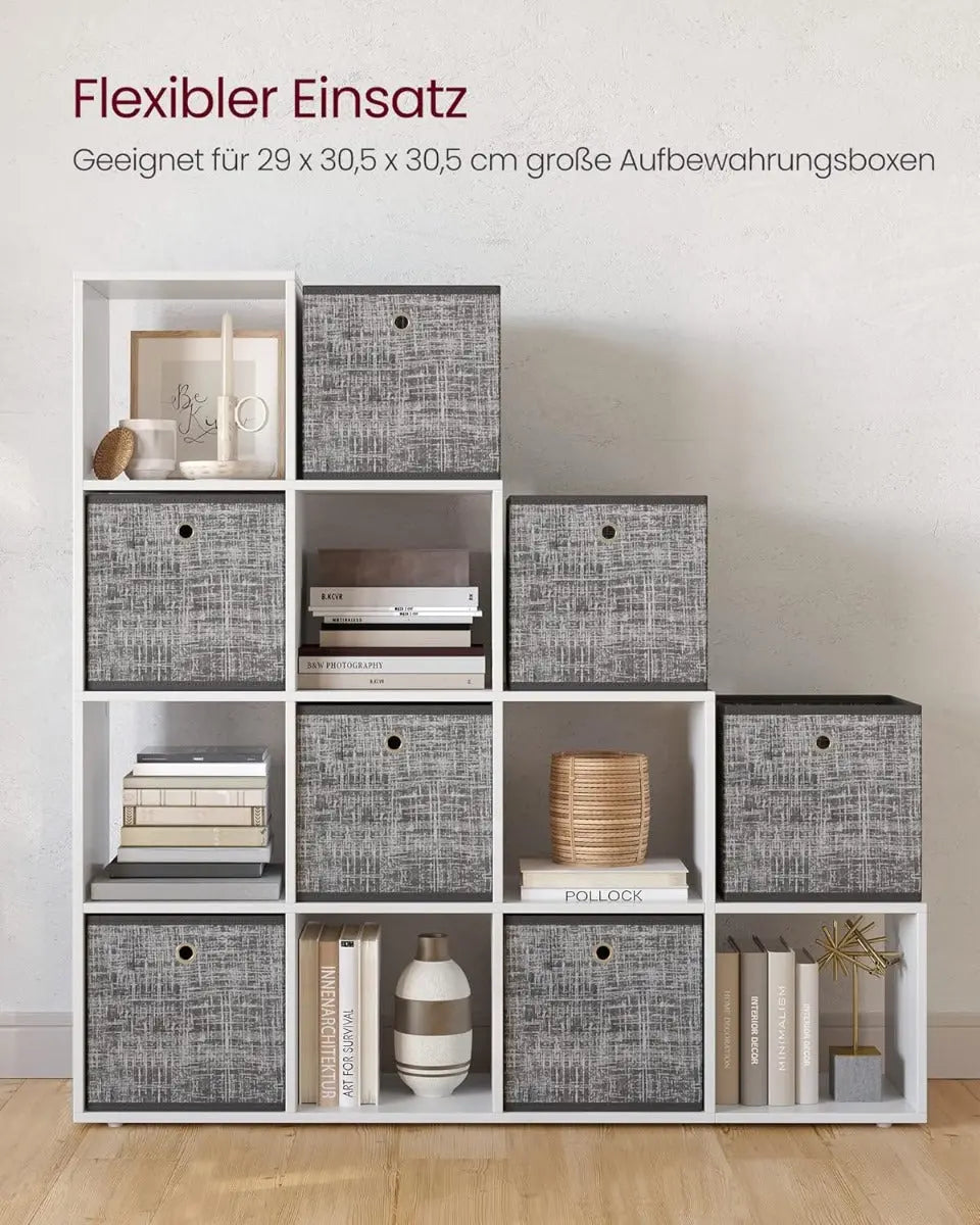 Bücherregal Stufenregal Ordnungssystem Wohnzimmer Wolkenweiss von Songmics