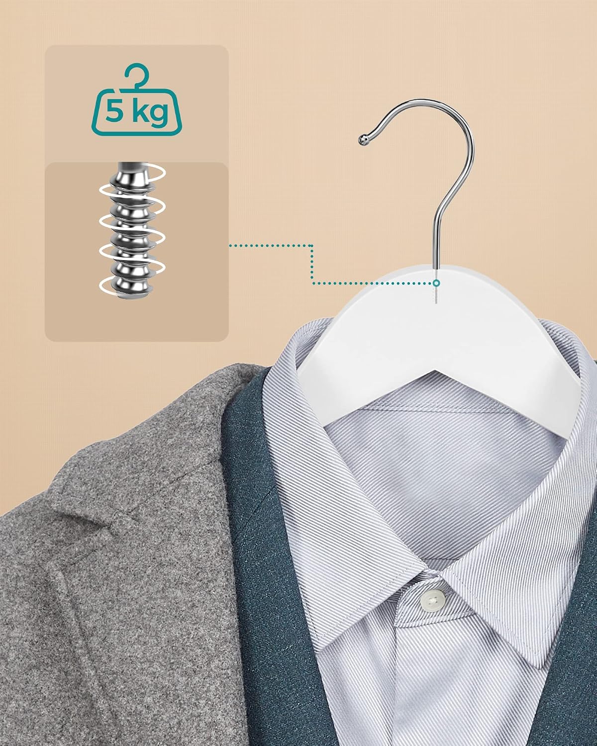 Kleiderbügel 30er Set Ahornholz Weiss mit Hosensteg von guteszeug.ch