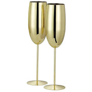 Edelstahl Sektgläser Flute Gold 2er-Set von Oak & Steel