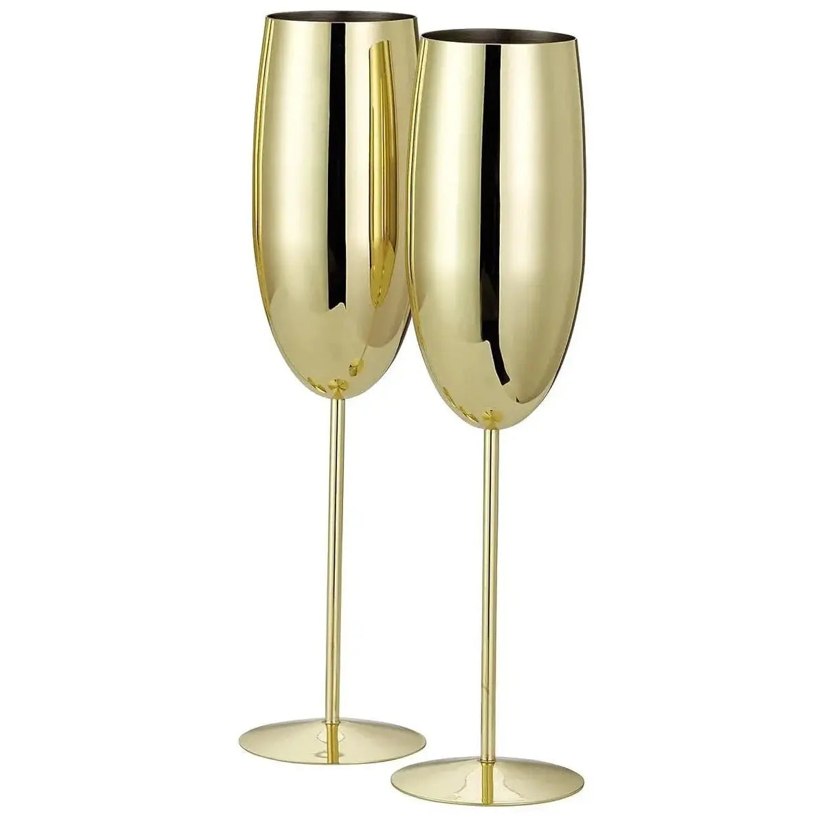 Edelstahl Sektgläser Flute Gold 2er-Set von Oak & Steel