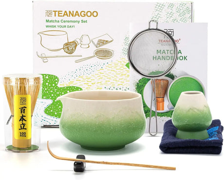 Matcha Set Grün Berg mit Ausgiessschale 7-tlg. von TEANAGOO