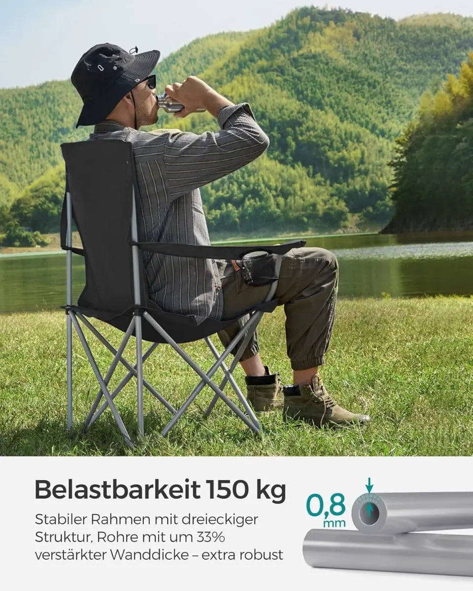 Klapp-Campingstuhl Set 2er Schwarz Oxford von Songmics