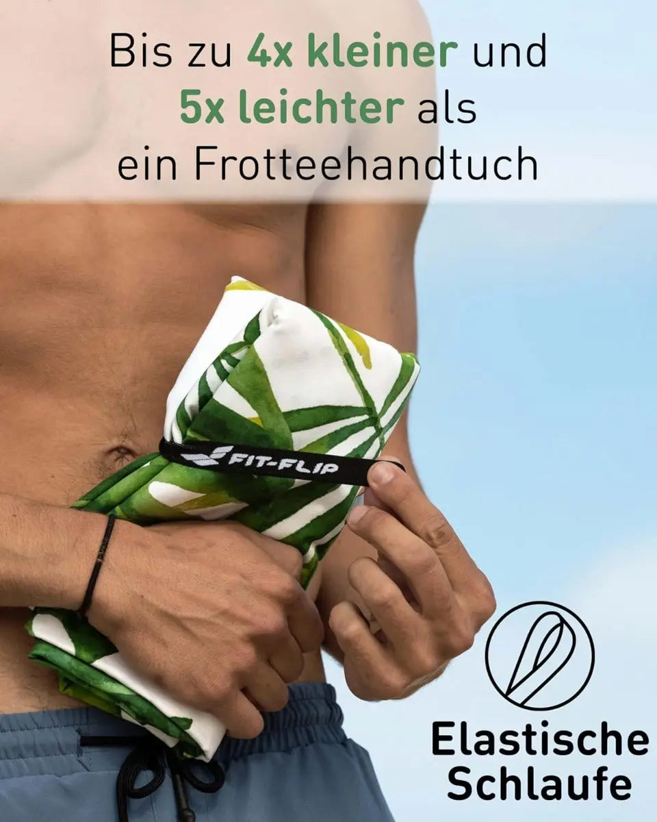Strandtuch XXL Mikrofaser schnelltrocknendes Badetuch 160x90cm Tropic Leaves von guteszeug.ch