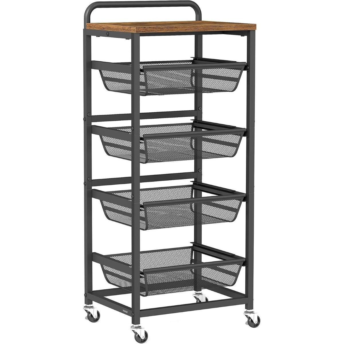 Küchenwagen 5 Ebenen 40x31,7x95 cm Rustikalbraun von Songmics