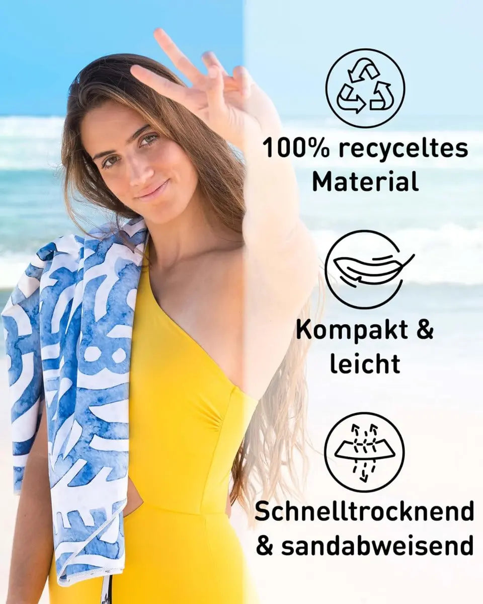 Strandtuch XXL Mikrofaser schnelltrocknendes Badetuch 200x90cm Boho von guteszeug.ch