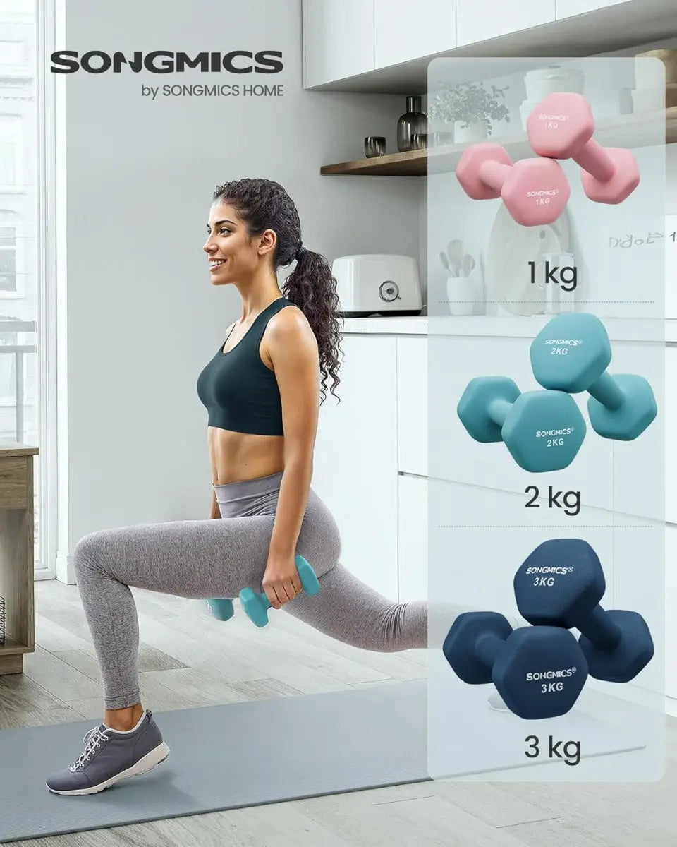 Hanteln-Set Home-Fitness bunt Vinyl von Songmics