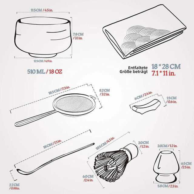 Matcha Set hellgrün 7-tlg. von TEANAGOO