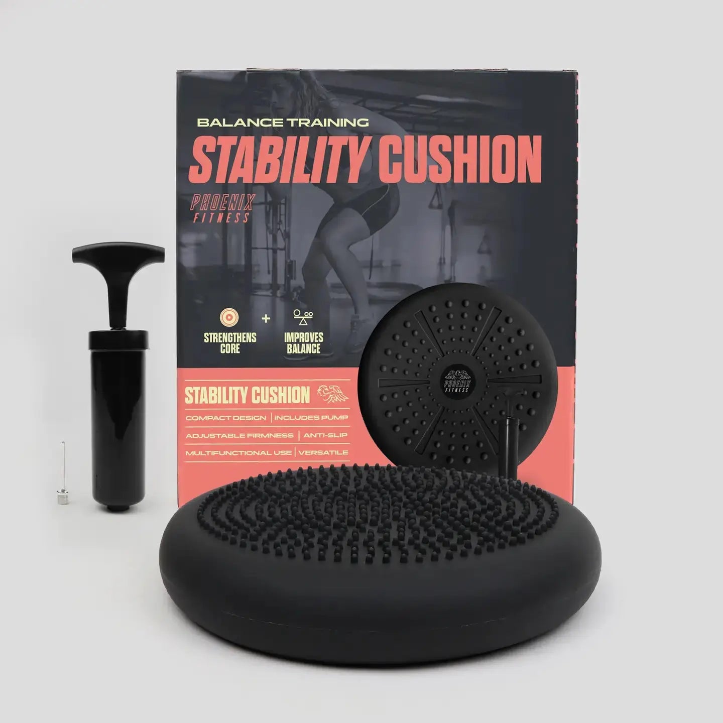 Balancekissen mit Luftpumpe Schwarz von Phoenix Fitness