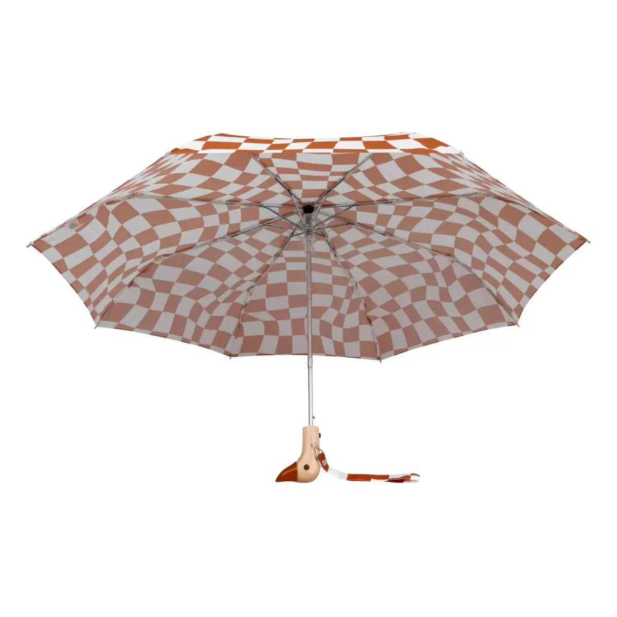 Umweltfreundlicher Regenschirm aus recycelten Materialien Erdnussbutter & Weiss Schachbrettmuster von Original Duckhead