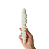 Kerze Taper candle HAPPY BDAY weiss von Taper Candles